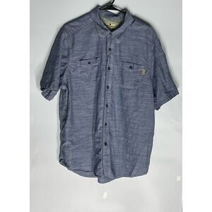 Woolrich Mens Blue Chambray Button Front Shirt Size XL